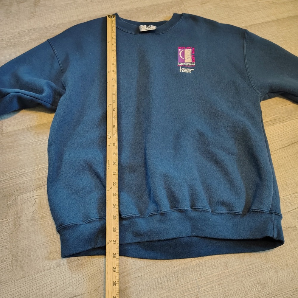 Vintage‎ Lee Superblend Relay For Life Sweatshirt Blue Made in USA Large 90s - Picture 4 of 5